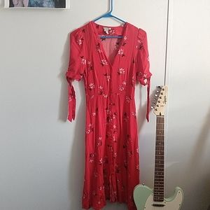 H&M Midi Button Floral Dress